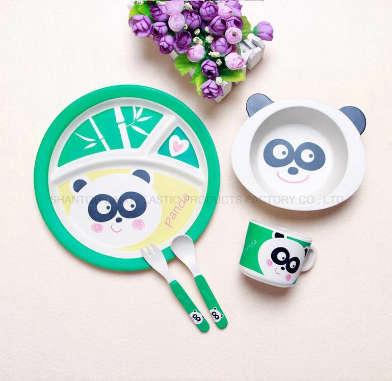 Tableware Children Bamboo Plate Set Plastic Tableware