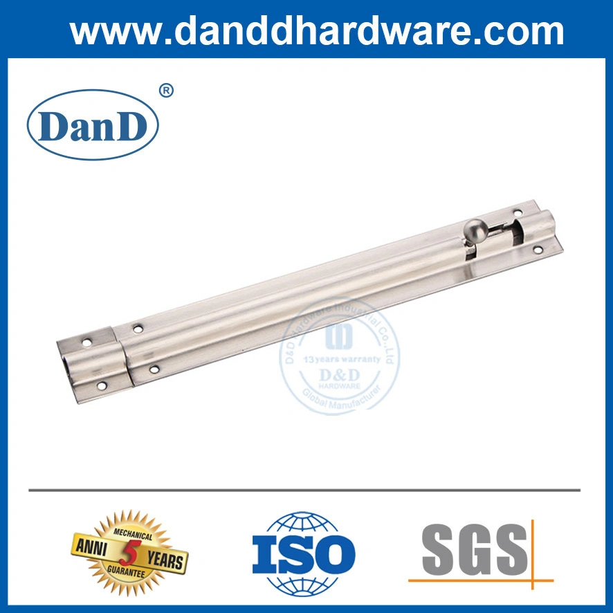 8 Inch Silver Square SS304 Tower Bolt for Metal Door