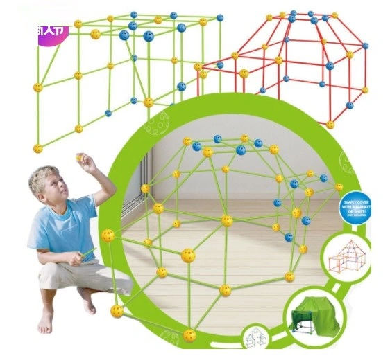 Expandir imaginação infantil Brain Game DIY Building Play Set Insert Beads Blocks Construction Fort Building Kit Architecture Toys