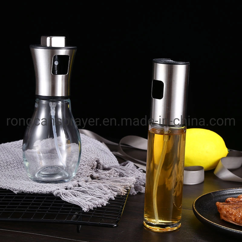 Kitchen Pump Glass Vinegar ABS Glass Bottle Oil Dispenser Olive Jar Oil Sprayer Bottle