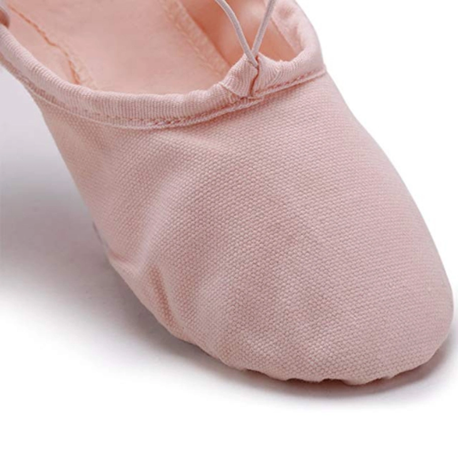 Fleshpink Stretch Fabric Split Sole Ballerina Slippers Gymnastic Dancing Shoes