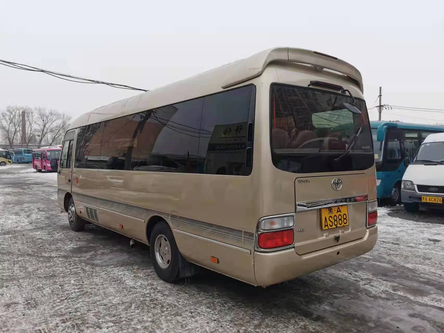 Usa Toyota Coaster Autobús de la ciudad de medio vehículo Original de segunda mano 30 asientos Bus