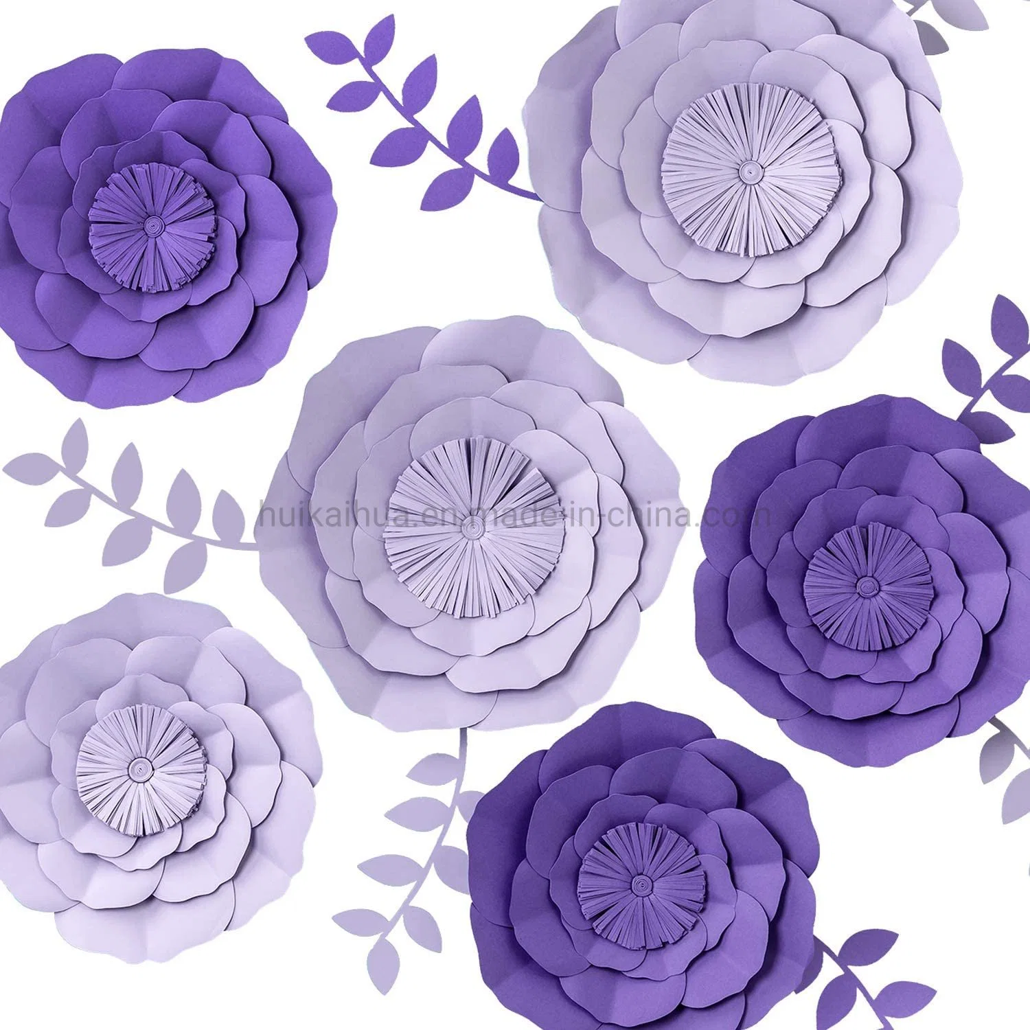 Hkh Purple Theme Decoration 3D Big Paper Flower for Wedding. Baby Shower Wall Decor Birthday Party