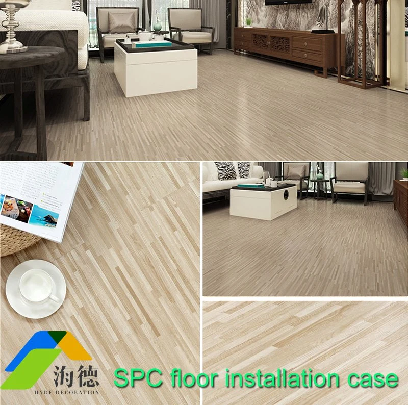 5mm Plastic PVC Material Waterproof Spc Click Rigid Flooring Woven Vinyl Plank for Indoor Walls