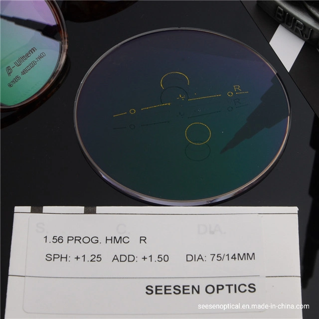 1,56 Lentilles progressives de la console HMC Revêtement de la console HMC Multifocal Lentille optique