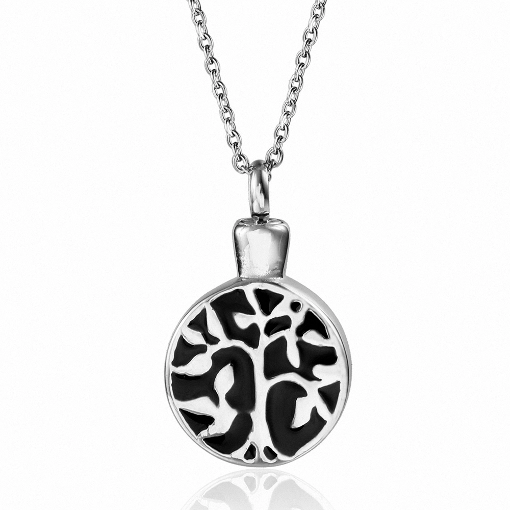 Commemorative Urn Pet Cremation Ashes Sublimation Perfume Bottle Jewelry Series of Life Chakra Wood Gold Tree Locket Necklace