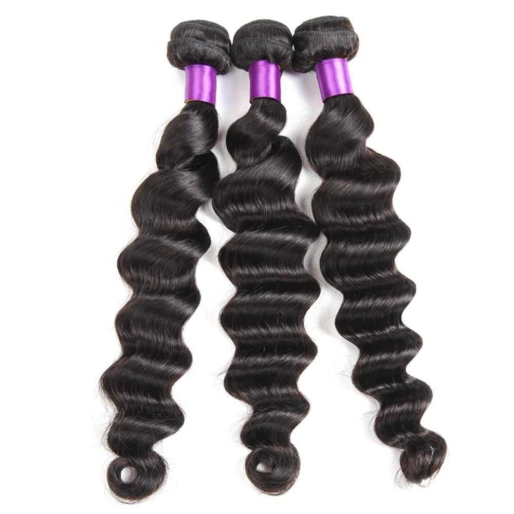 Kbeth Women New Fashion Machine Double Weft Weaving Loose Wave Bundles Real 100% Human Hair for Fashion Show