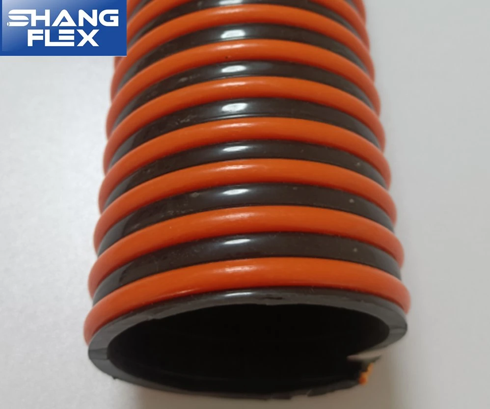 Shangflex onda corrugada superficie reforzada flexible succión de PVC suave vacío Tubo flexible