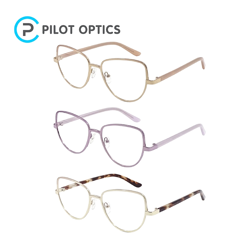 Fashion Design Cat Eye Metal Sheet Women Optical Frames