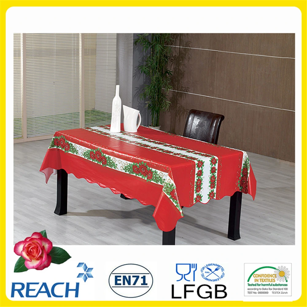 PVC Printed Tablecloth with Flannel Backing (TJ0055)