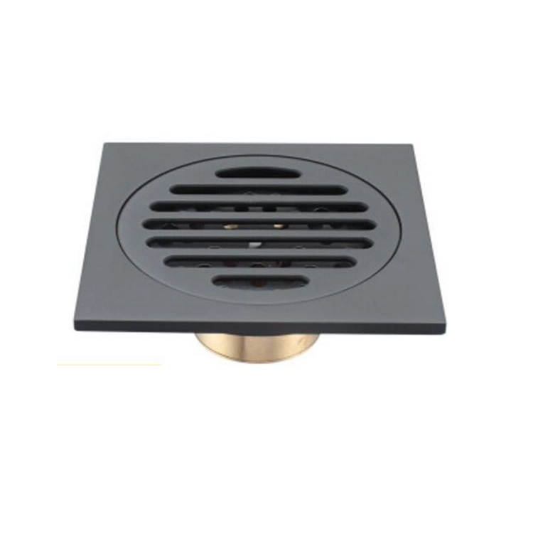 Modern Pure Matte Black SUS 304 Invisible Shower Floor Drain Tile Insert Square Drains