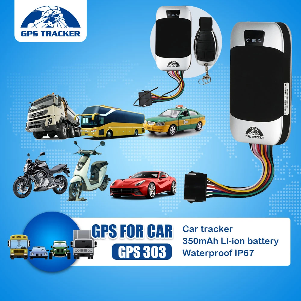 GPS GSM Car Tracker GPS 303f Coban with Door, Acc, Fuel Alarm System on Free APP & Web GPS Tracking Software