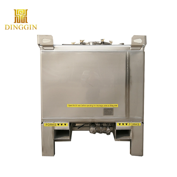 Chemical Solution Acid Storage Stainless Steel 1000 Liter IBC Container for Sale