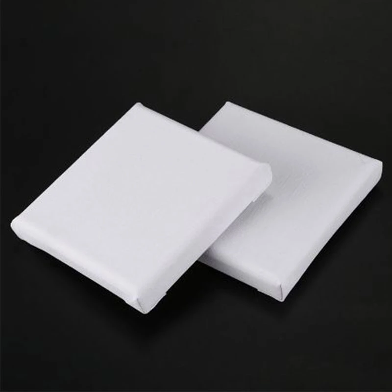 10PCS/Set White Mini Stretched Artist Canvas Blank Art Boards Art Board Acrylic Oil Paint Wood+Cotton Artwork Painting 10*10cm