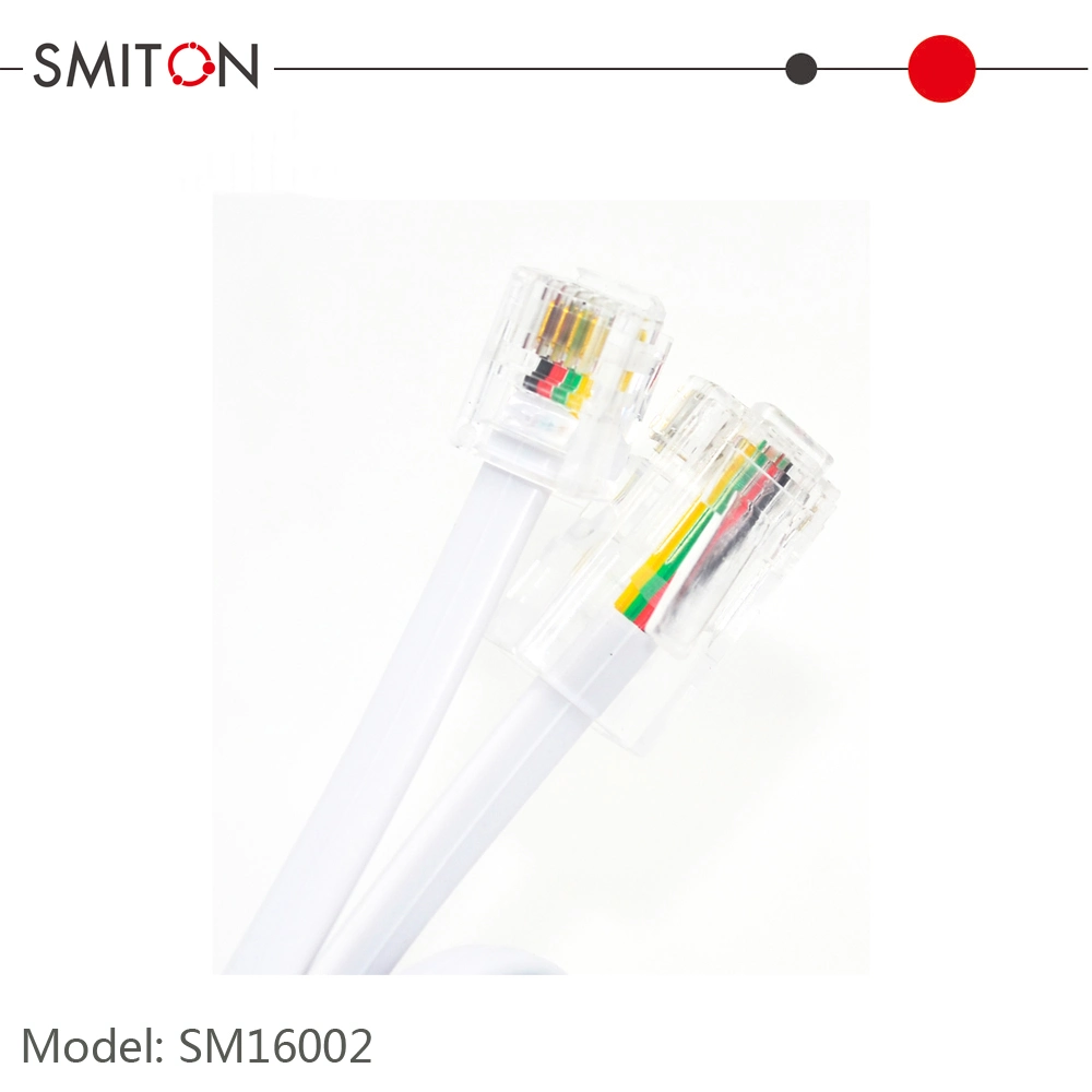 Rj11 6p4c to RJ45 8p4c Telephone Connector Flat Patch Cable