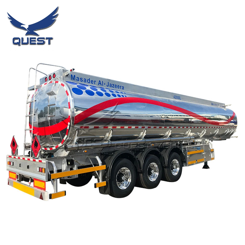 Aluminum Fuel Tank Semi Trailer 40000L Petrol Transportation Oil Tanker