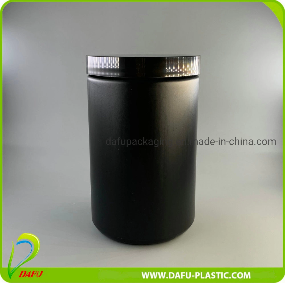 OEM 800ml HDPE Black Protein Powder Plastic Container Tablets Pill Bottle