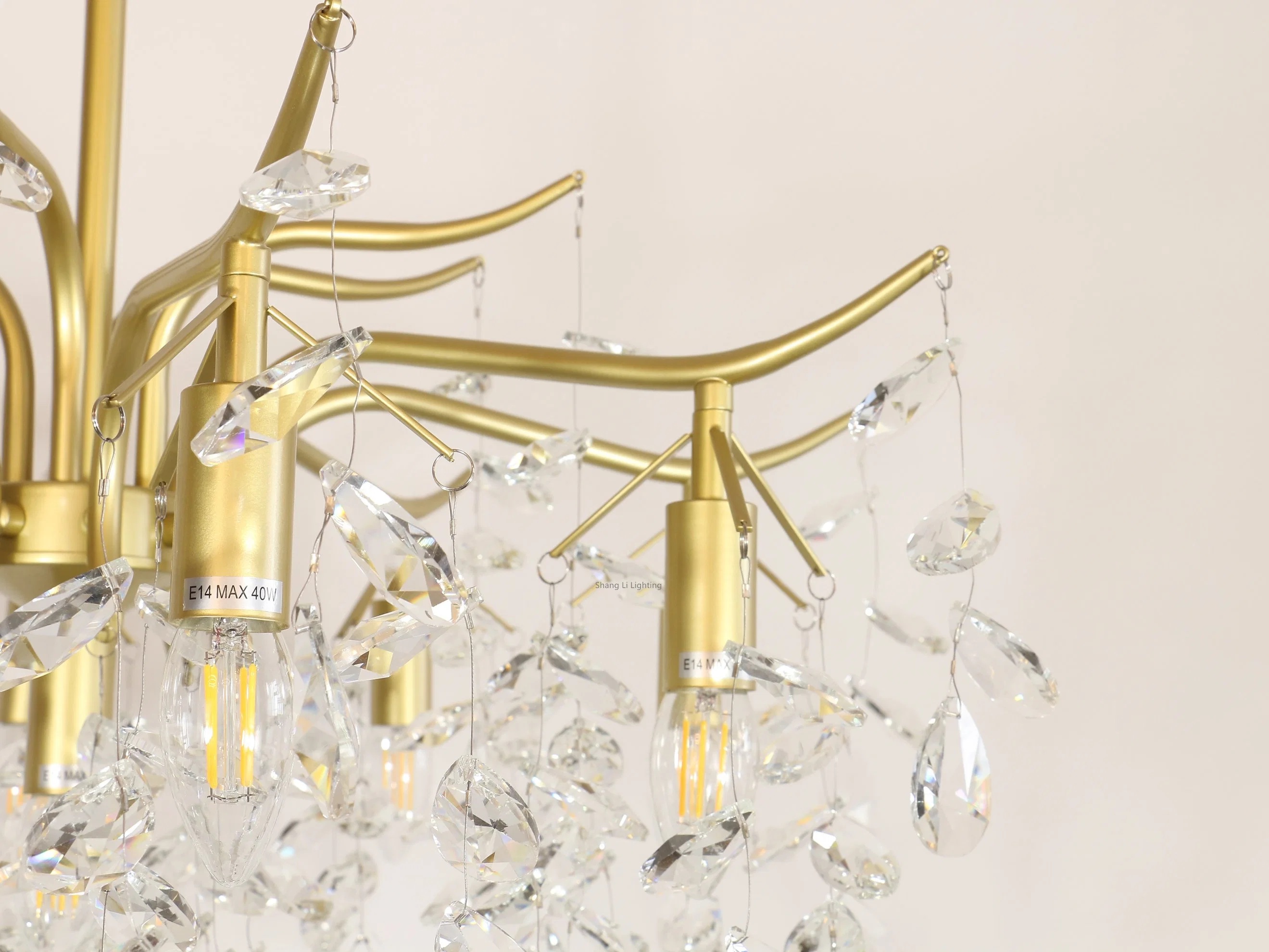 Luz Luz lustre de cristal americana de luxo moderno francês europeu simples lâmpada Sala Quarto Arte Criativa Branch Pendente de luzes de stop