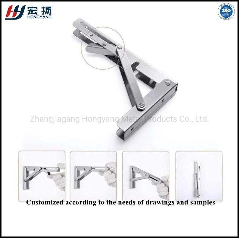 90 Degree Triangle Adjustable Stainless Steel L Angle Wall Mounting Shelf Metal Folding Table Bracket