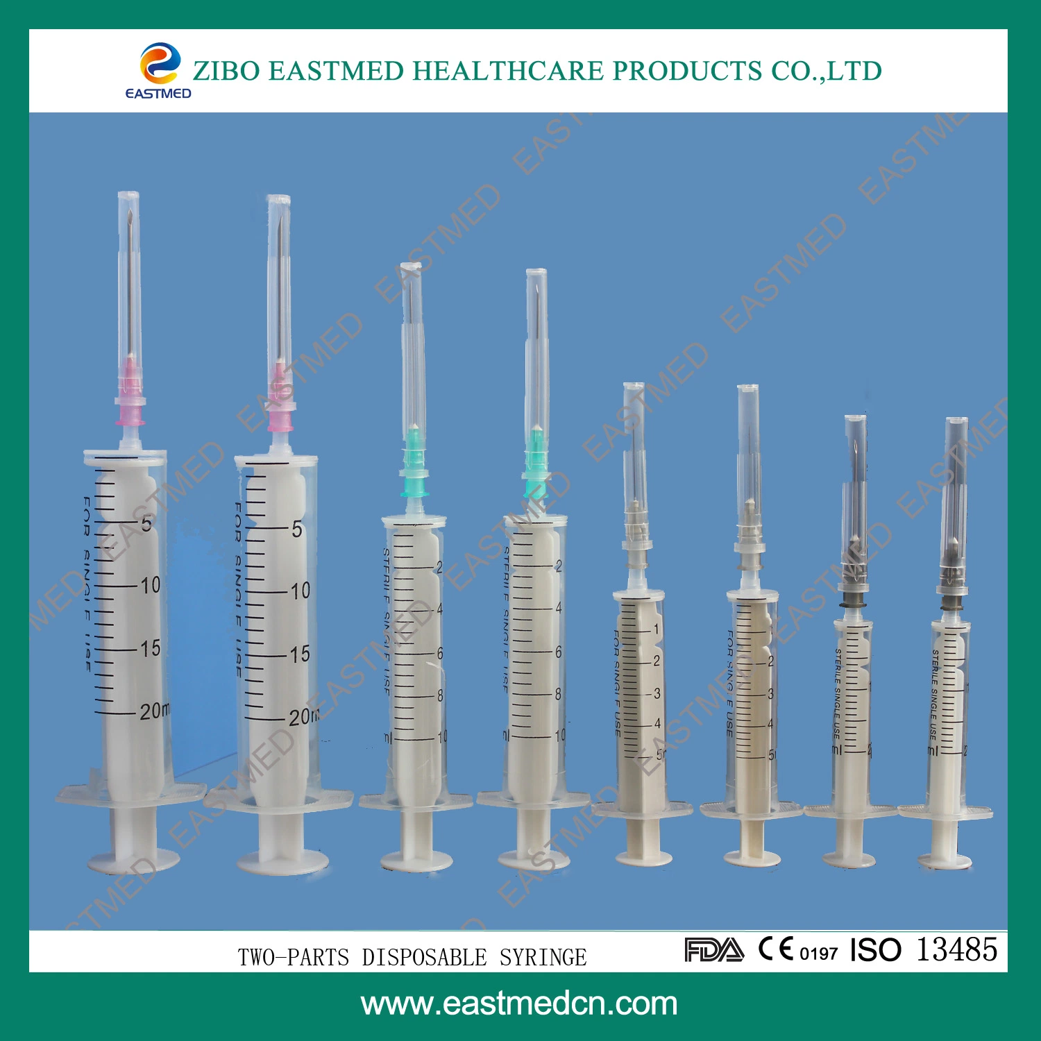 Medical 3-Parts 5ml Sterile Three Part Luer Lock Disposable Syringe with Needle