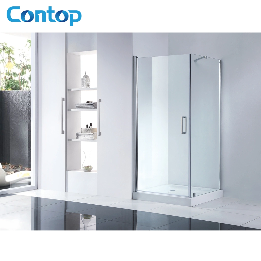 Australian Standard Watermark Bathroom Enclosure Cabin Hinge Door Tempered Glass Simple Shower Room