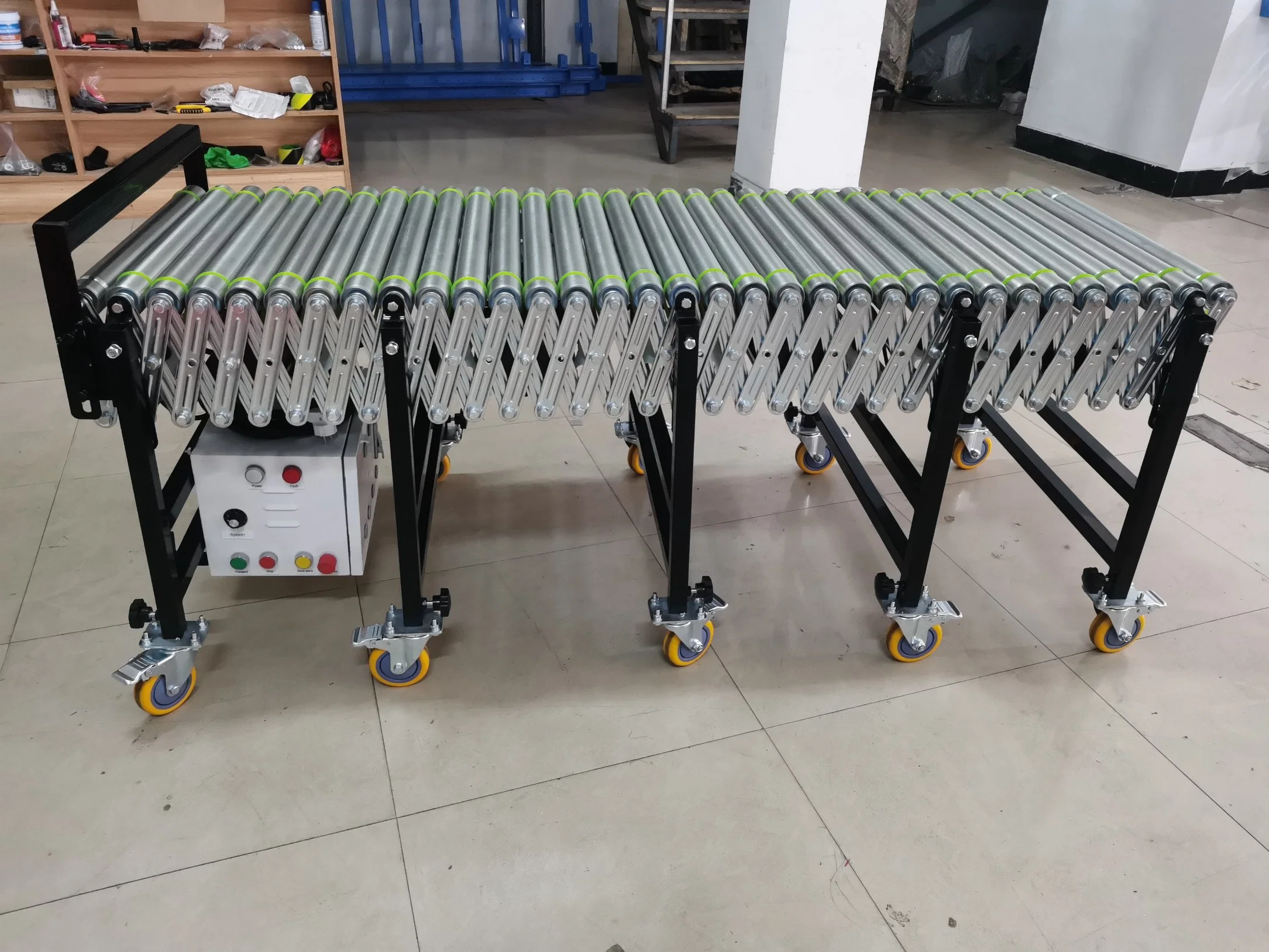 Heißer Verkauf Flexible Powered Roller Conveyor Expandable Motorized Roller Conveyor