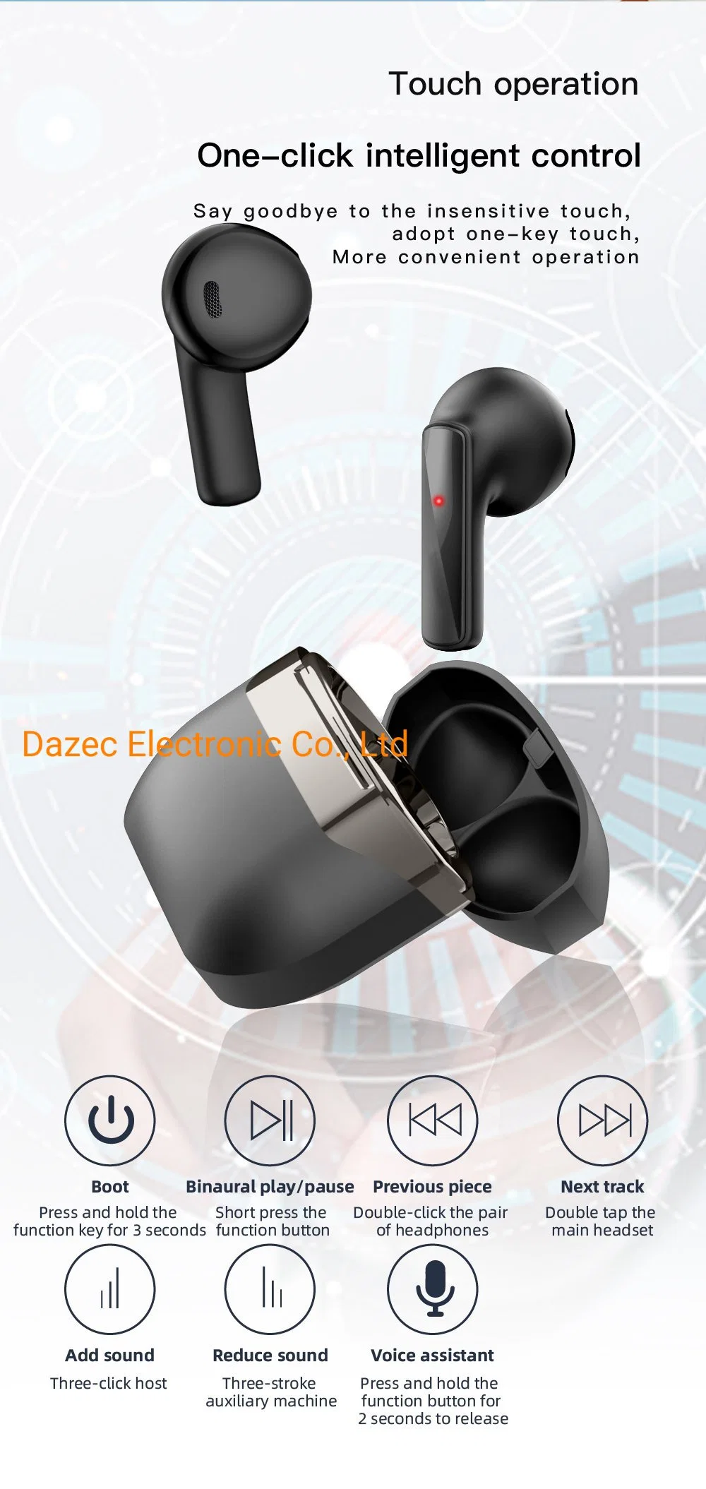 Factory Price Bluetooth 5.1 Type Earphones 6 Mics Anc and Enc, Bluetooth Earbuds with Charging Case for Mobile Phone Calling Earbuds Earphone