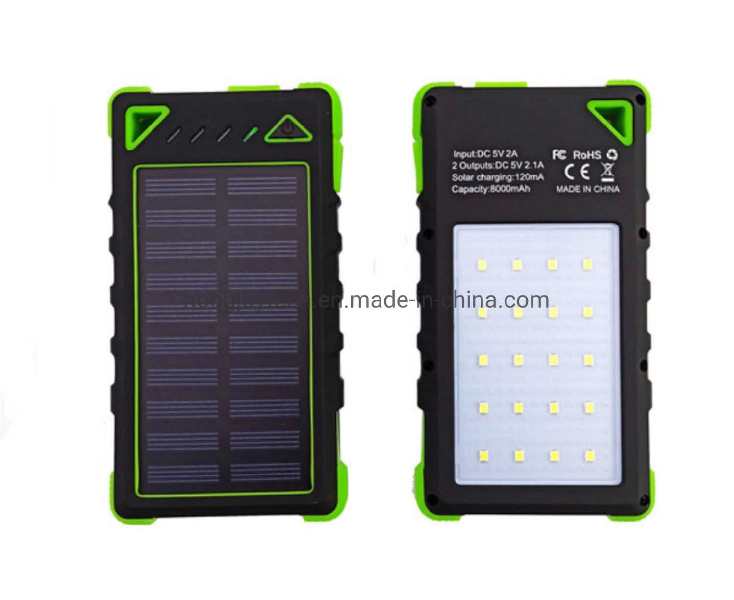 LED Torches & Sos Portable Battery Charger, 6000mAh 10000mAh External Emergency Phone Charger, Orange Green Yellow Black Color Solar Panel Power Bank Charger