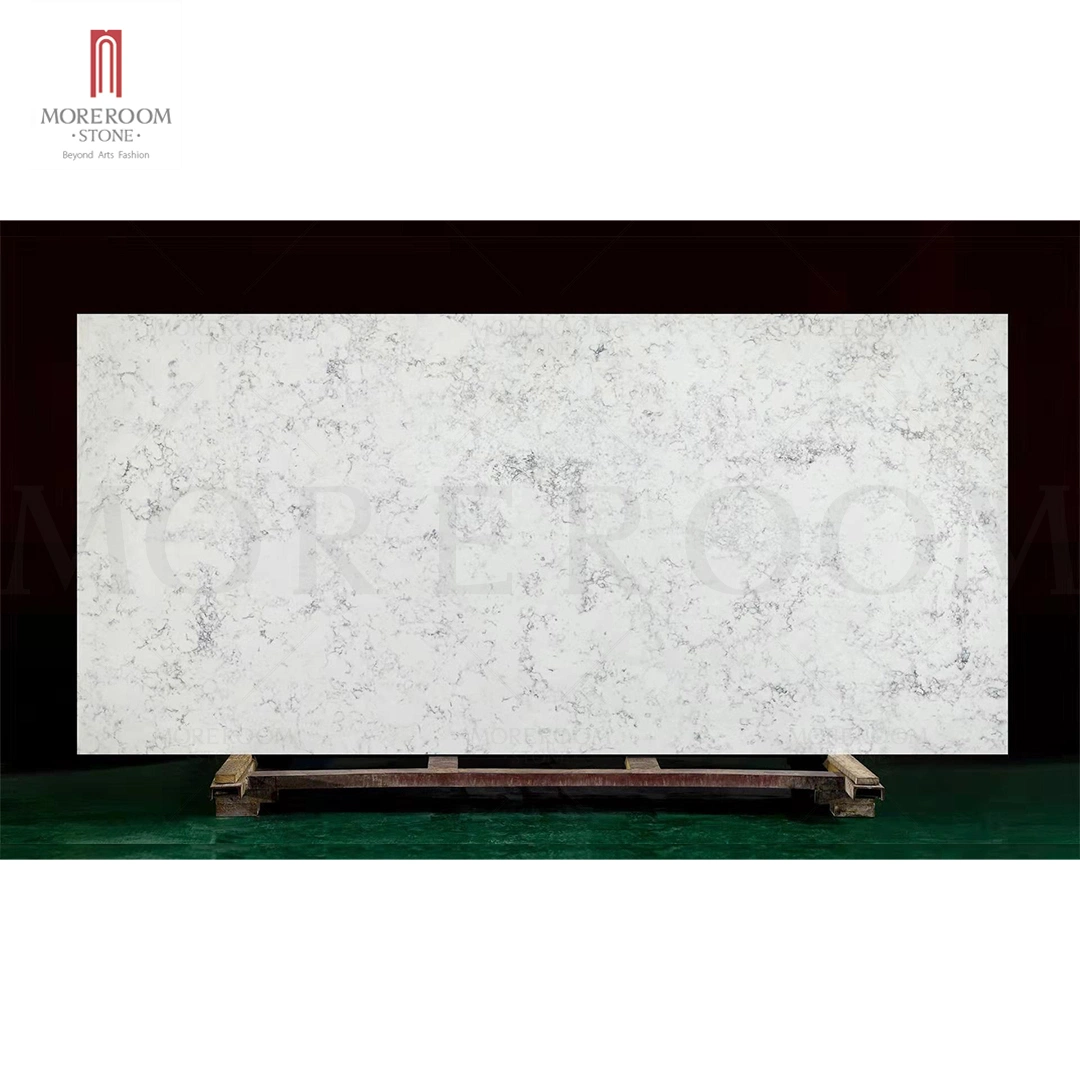 2023 Fabrik Hersteller Großhandel Verplündert Matt Honed Calacatta White Carrara Gesprenkelte Granitquarz-Steinplatte für Arbeitsplatten