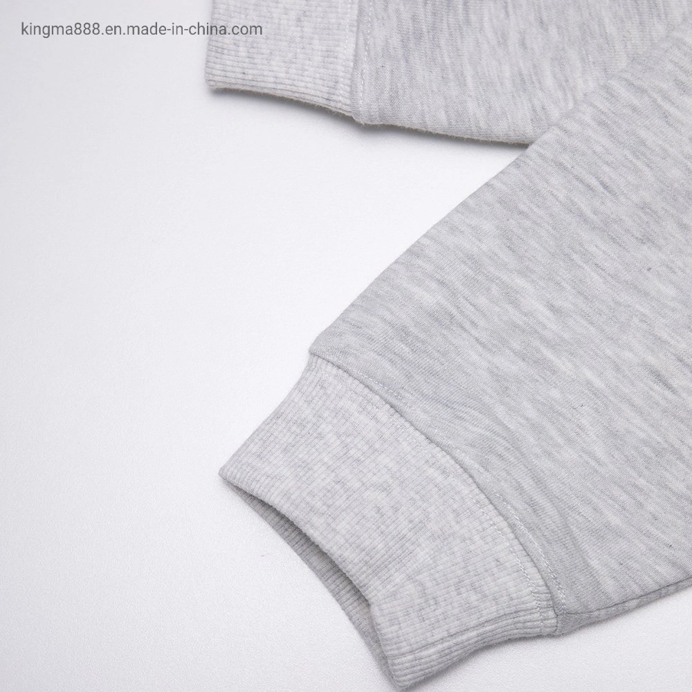 Long Sleeve Oversize Women Wholesale/Supplier Knitted Grey Melange Customized Sweatshirt