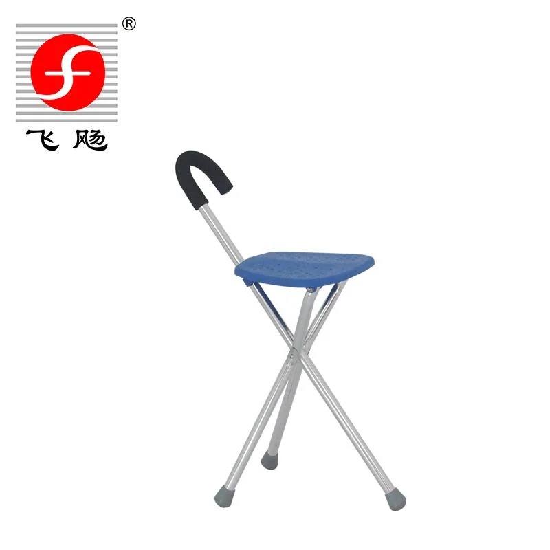 Folding Stool Walking Stick Chair Aluminum Cane for Elderly