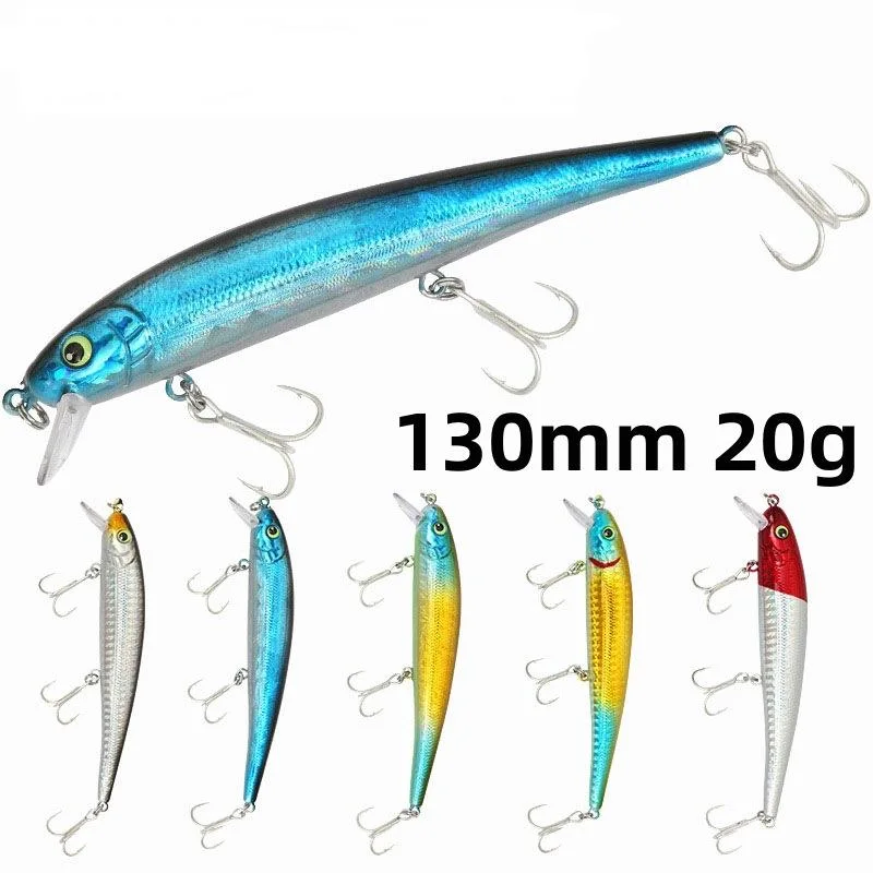 Topwin 130mm 20g Leurres de pêche Minnow Appâts durs Tackle colorés pour la basse en plein air.