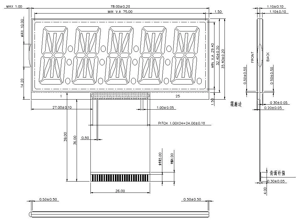 Custom Tn Htn Stn FSTN 7 Segment Fog LCD Display Cog LCD Display for Calculator