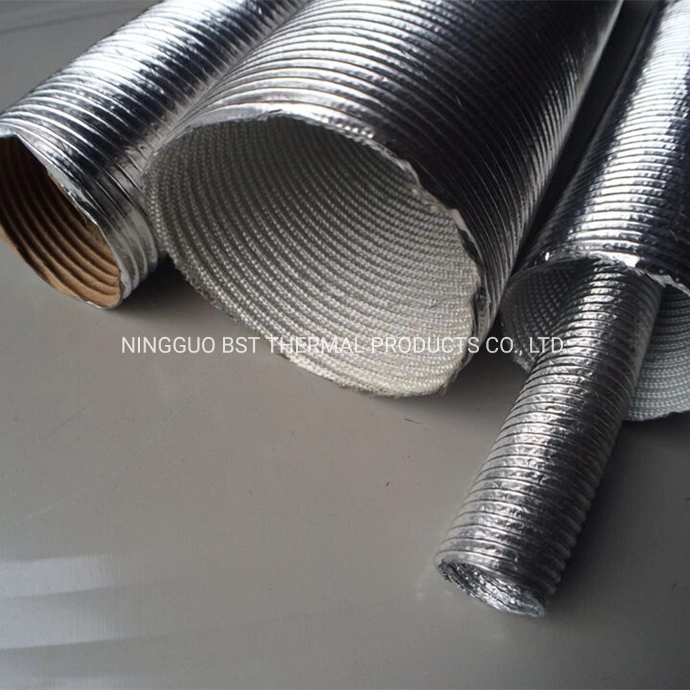 Electrical Wire Harnesses Heat Protection Aluminum Fiberglass Corrugated Tube