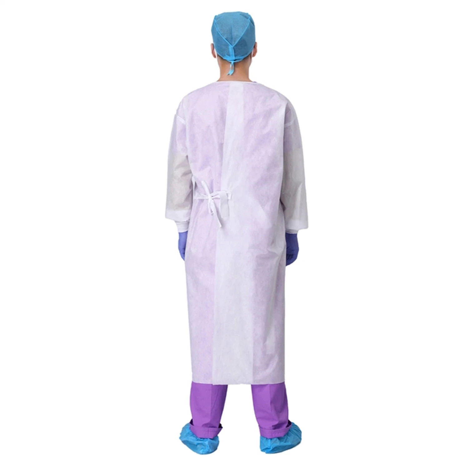 Pink Surgical PP Non Woven Disposable Isolation Gown