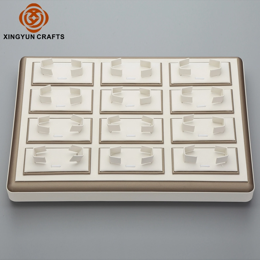 Factory Made Jewelry Display Trays Customized Leather Watch Bangle Tray Wooden Exhibition Display