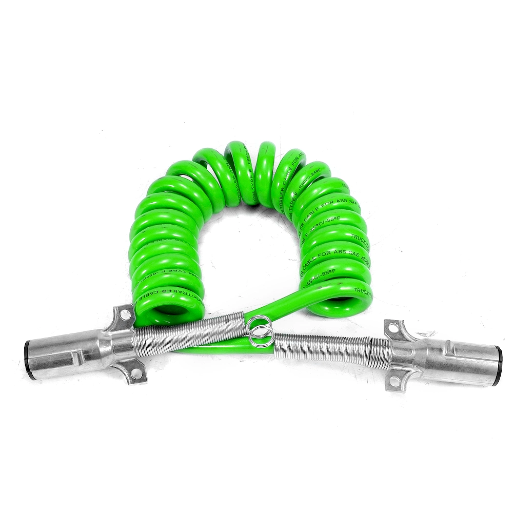 Brake System Electrical Extension Seven Core Spiral Cable Wire Connector Electric 7 Way Coiled Trailer Cable