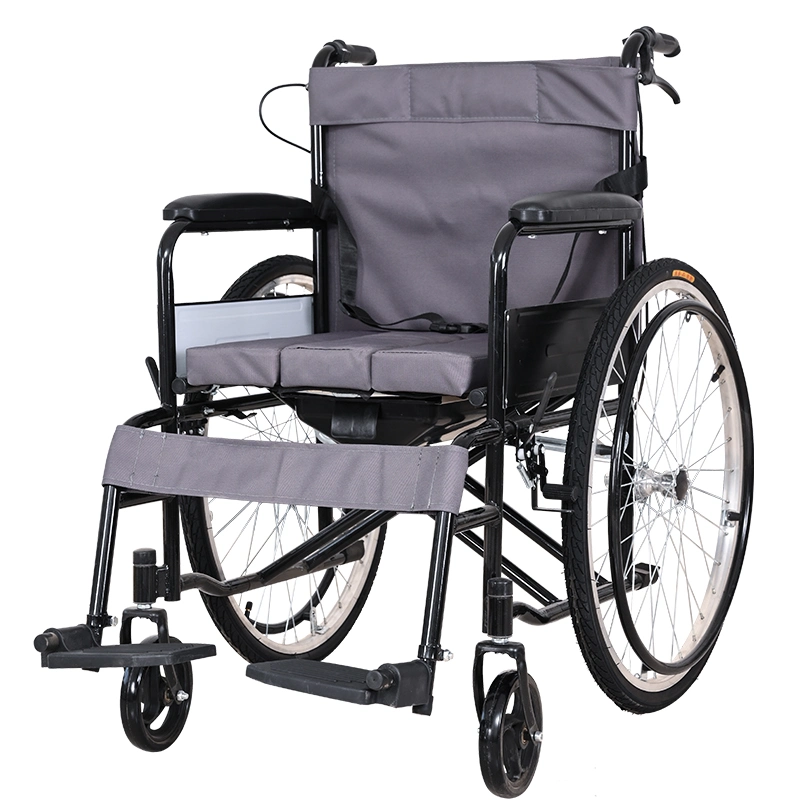 [Pw-8005] Lightweight Foldable Manual Self-Propelled Active/Passive Wheelchair with Backrest and Brakes in Aluminum Alloy or Steel as Hospital Equipment