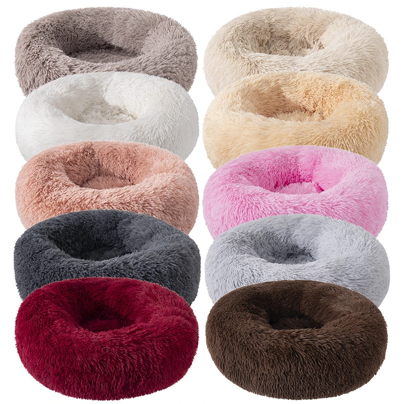 Wholesale/Supplier Custom Luxury Shag Faux Fur Donut Cuddler Pet Dog Bed