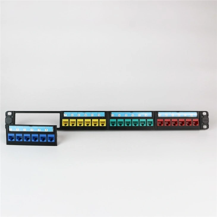 Indicación de colores Jack modular Use Patch Panel sin blindaje