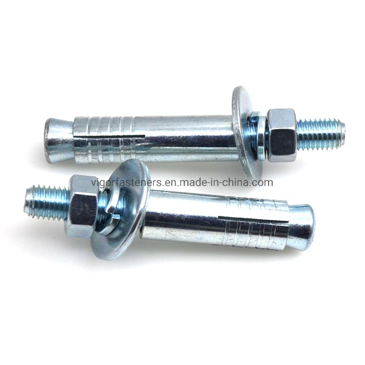 White Zinc Plated Chemical Anchor Bolt Expansion Mechanical Bolt Double Sleeve Cone Bolt Sleeve Anchor for Building Construction