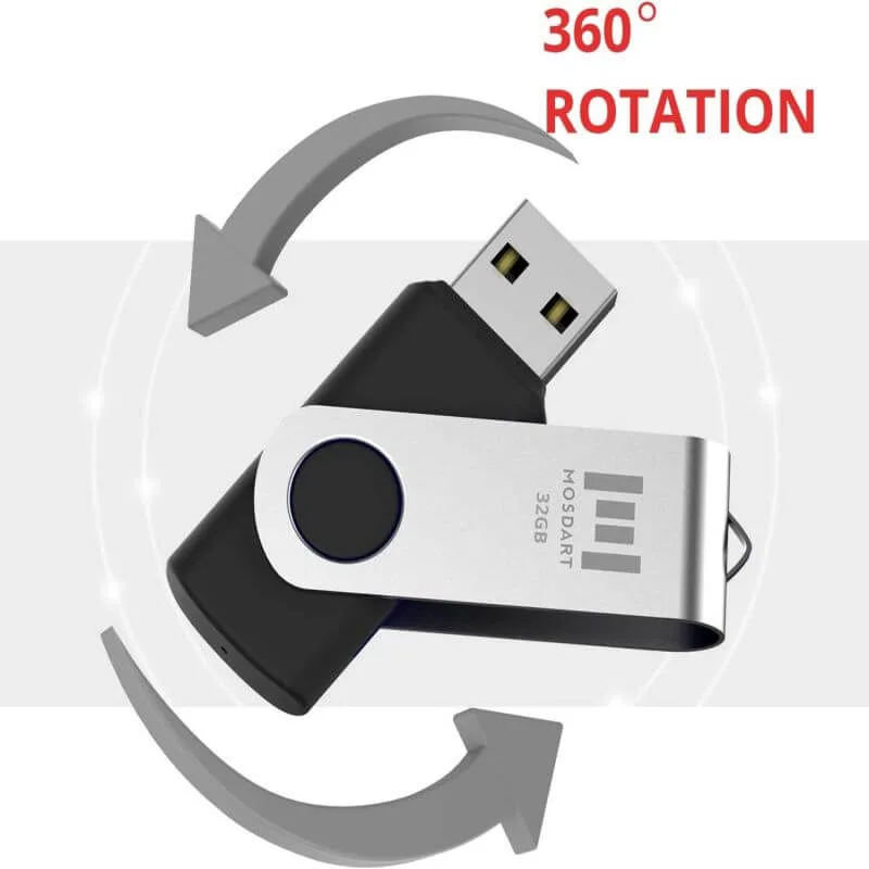 Multi-Color Swivel USB Stick Memory 2.0 with LED Light