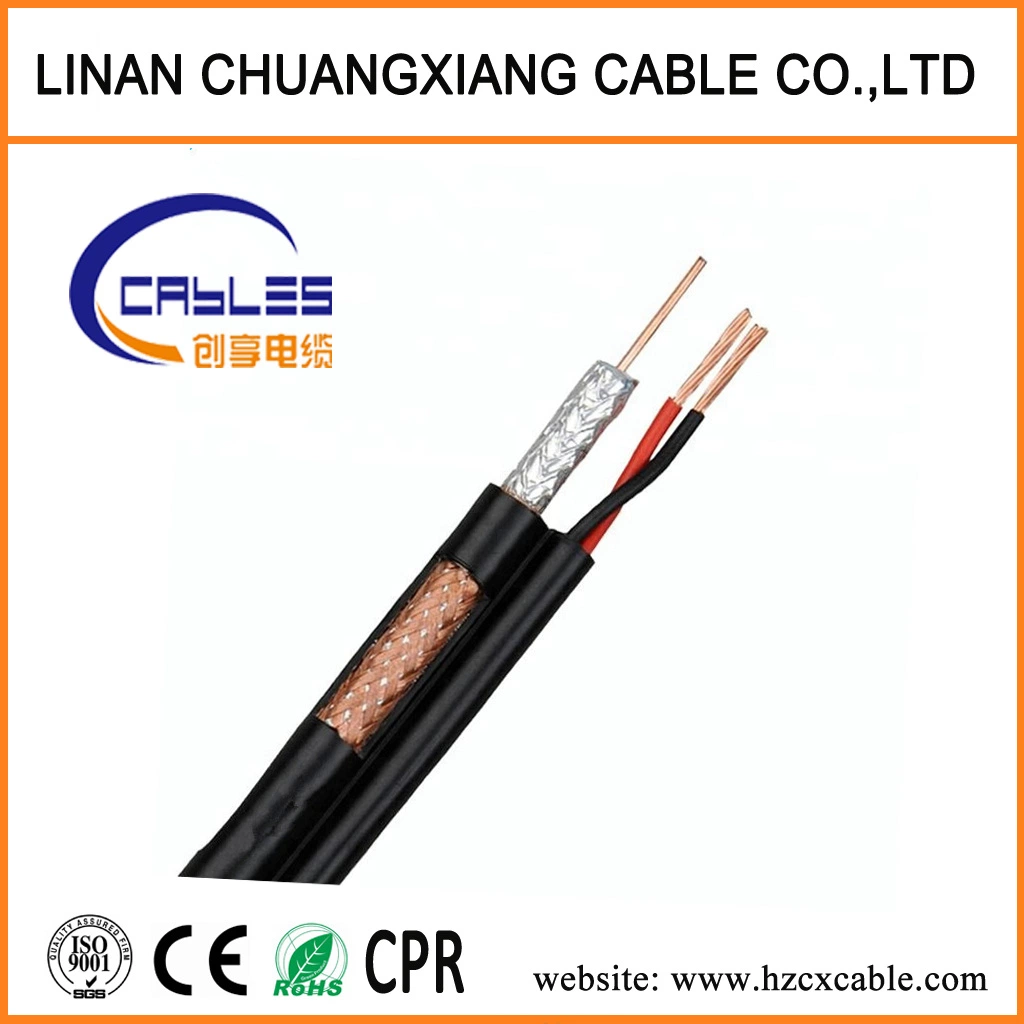 Cámara CCTV Cable de Video Cable coaxial RG59+2c Cable de alimentación, Cable de vídeo de Siamés Cable coaxial de comunicación de alta calidad OEM