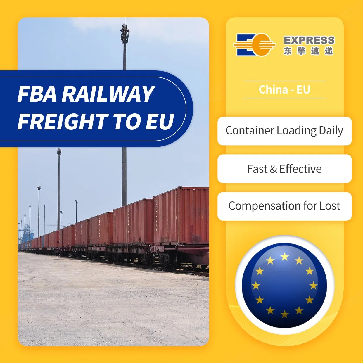 Servicio de transporte de mercancías de China a la UE Transporte ferroviario rápido