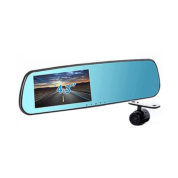 5 Inch Dual Lens Full HD 1080P Car Camera Rearview Mirror DVR