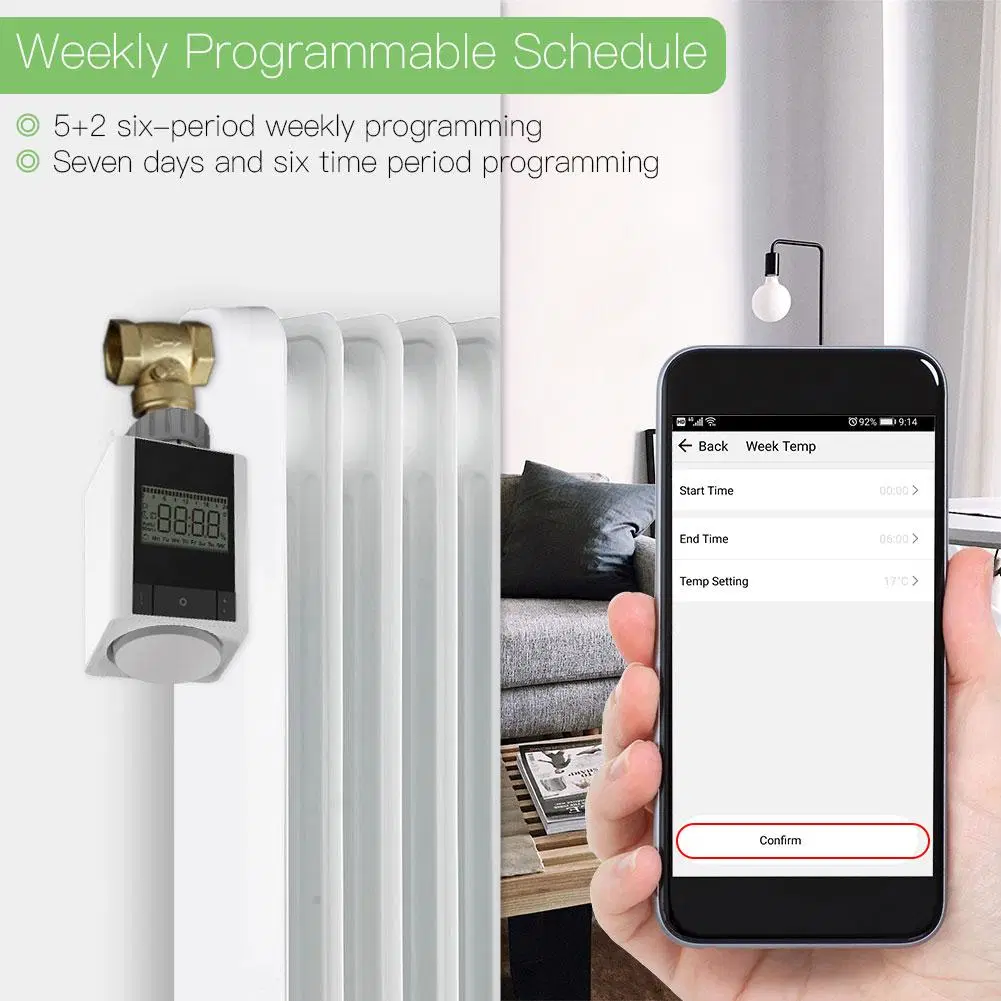 Échangeur de chaleur du radiateur Thermomètre de contrôle à distance le contrôleur de température de chauffage radiateur de chauffage Tuya Zigbee3.0