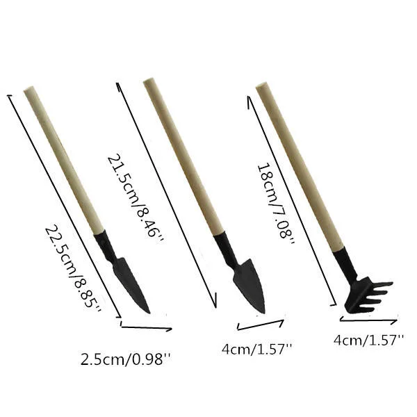 3 PCS Mini Garden Hand Tool Kit Shovel Spade