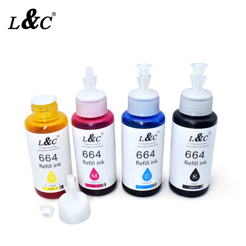 664 T664 Refill Ink Compatible for Epson Ink Printer L3050/L3060/L3070/L100/L110/L120/L132//L200/L210/L222/L312 /L300 664