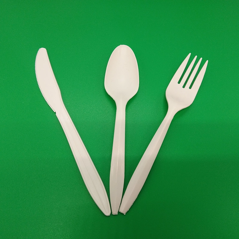 100% Compostable 7 in/8 in Cornstarch Cutlery Combo Set with Forks /Spoons/Knives