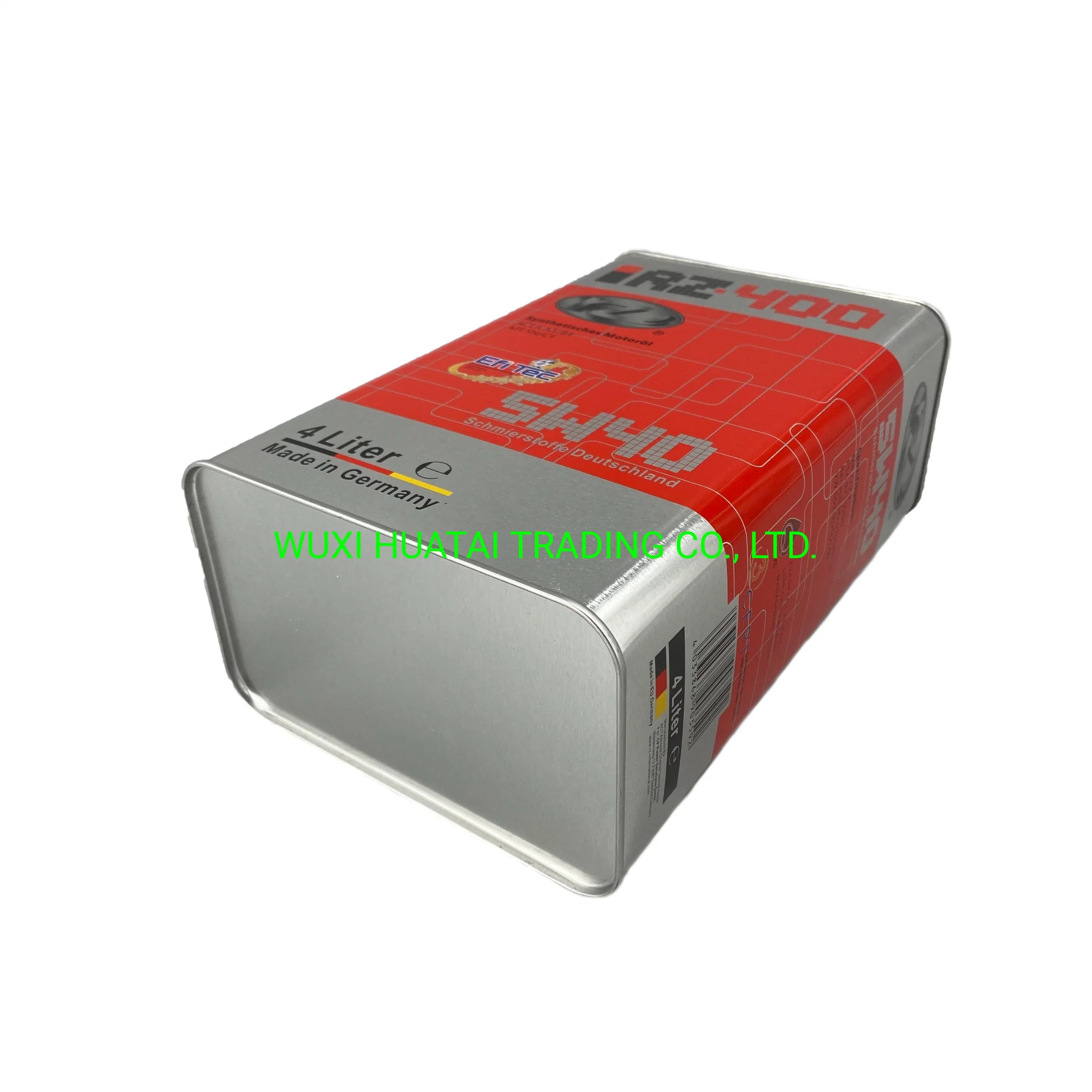 1L 4L Chemical Motor Oil Square Tin Can F Style Container with Lid and Handle Custom Logo OEM